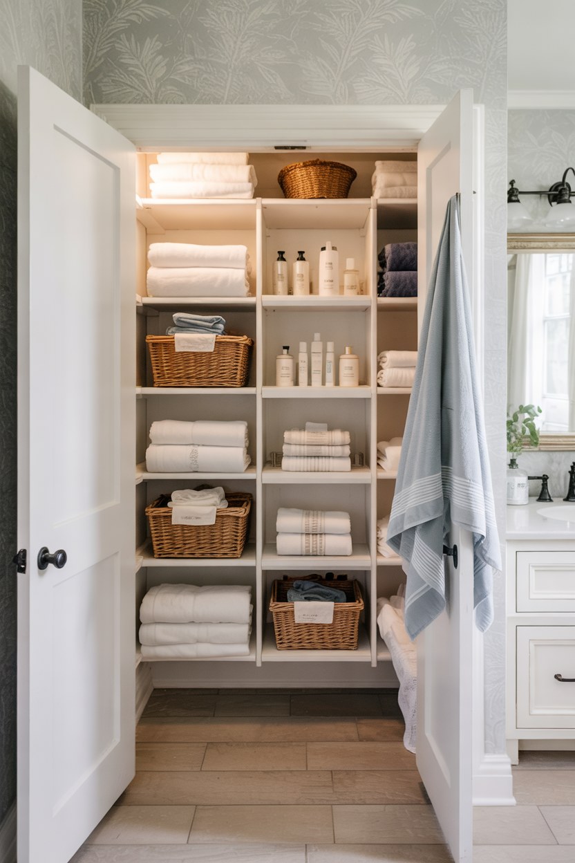 Master Bathroom Closet Organization Ideas for Affordable Storage