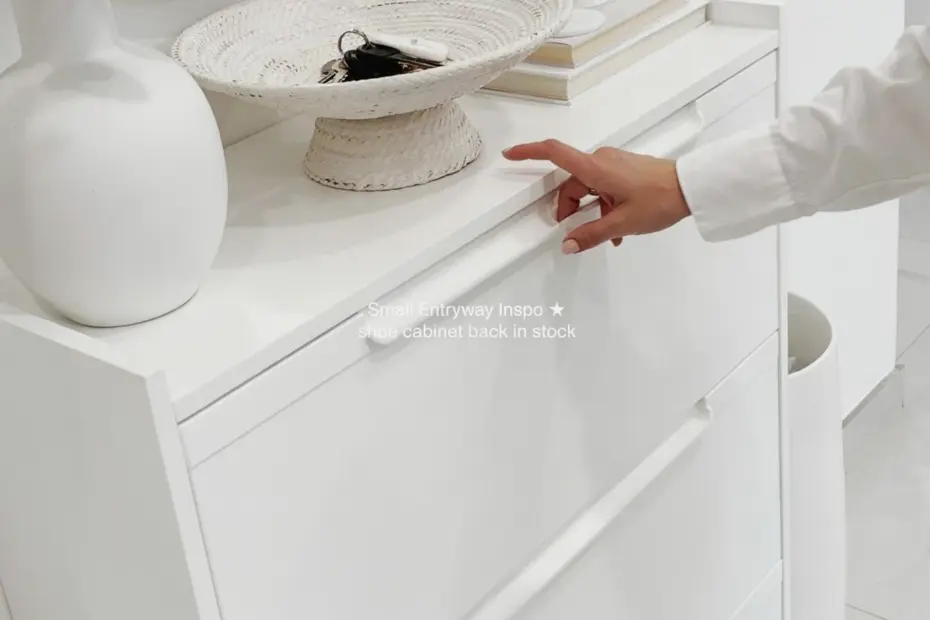 Small Entryway Shoe Cabinet | Space-Saving Storage Ideas | Narrow Entryway Organization