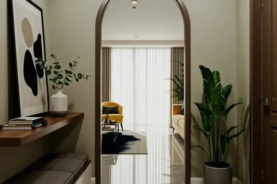Small round entryway console table that brings big style | 35” wide