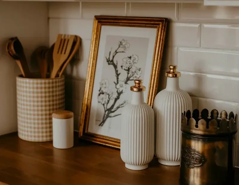Quick Small Entryway Shelf Decor Ideas with Wood and White Ceramic