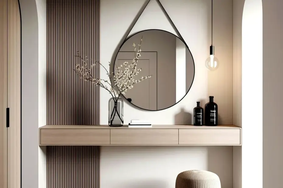 Budget Small Entryway Storage Ideas with an Arched Glass Cabinet